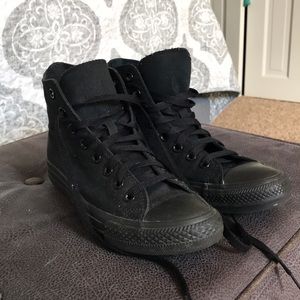 All black, High top converse